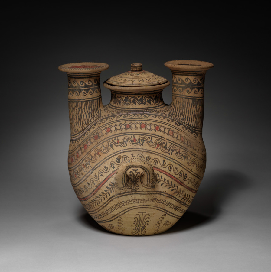 Two-Spouted Strainer Askos (Flask) with Lid | Cleveland Museum of Art