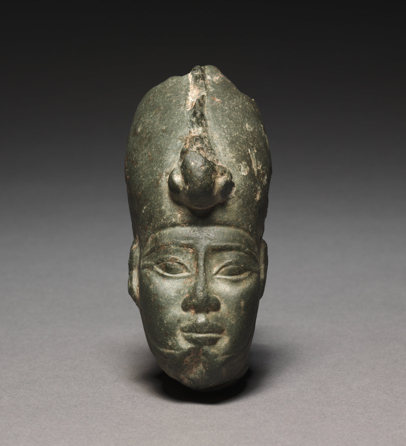 Head of a King or Osiris by Unknown Artist (1900), graywacke at Cleveland Museum of Art