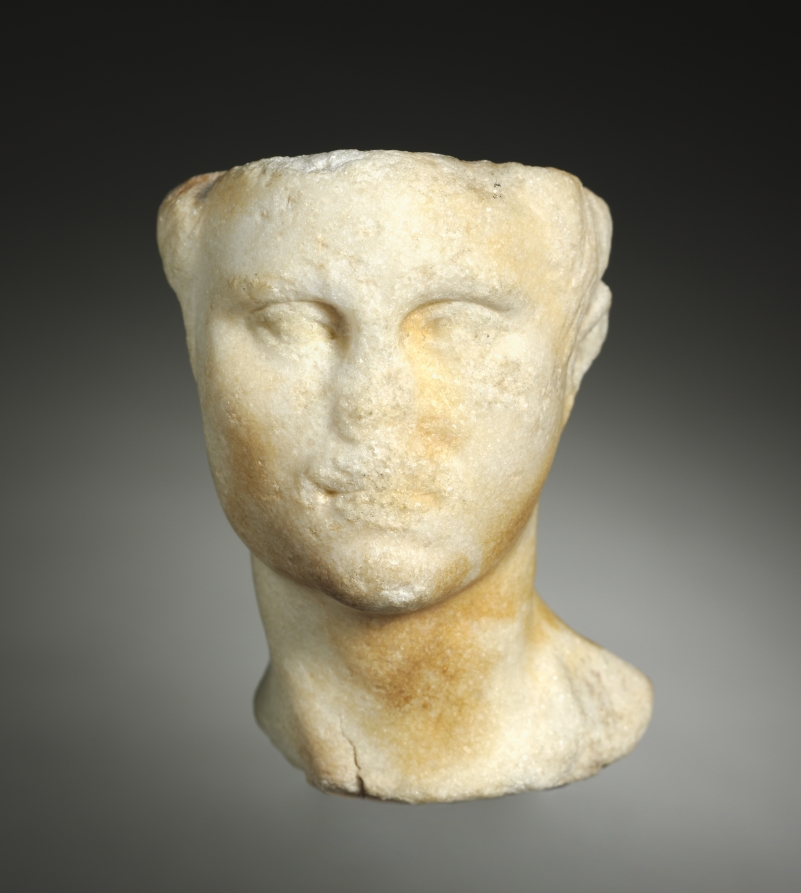 Fragment: Head of a Man by Unknown Artist (-100), marble at Cleveland Museum of Art