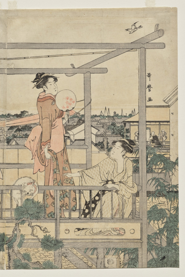 Women Hanging Laundry to Dry on a Balcony