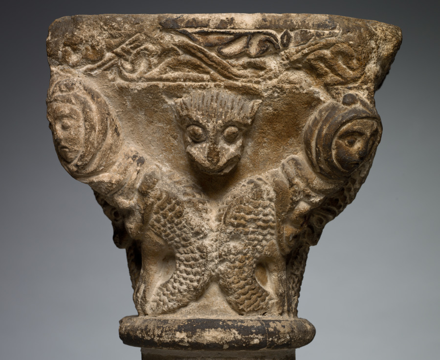 Capital with Addorsed Harpies by Unknown Artist (1200), limestone at Cleveland Museum of Art