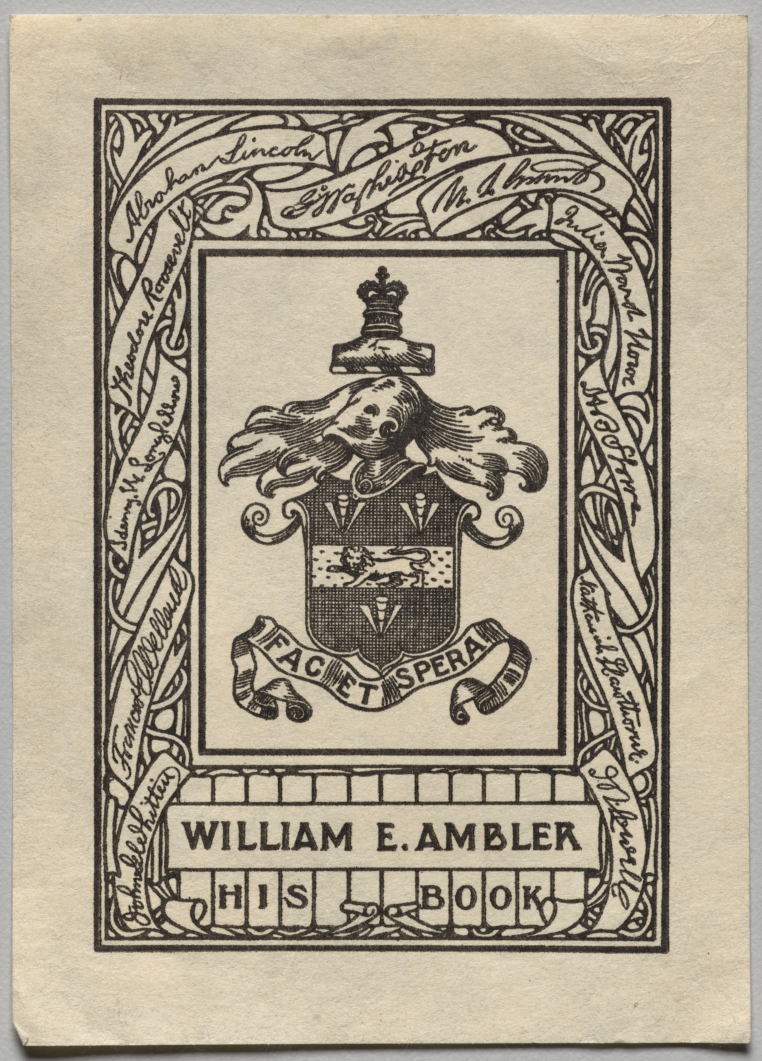 Unknown artist, Bookplate: William E. Ambler
