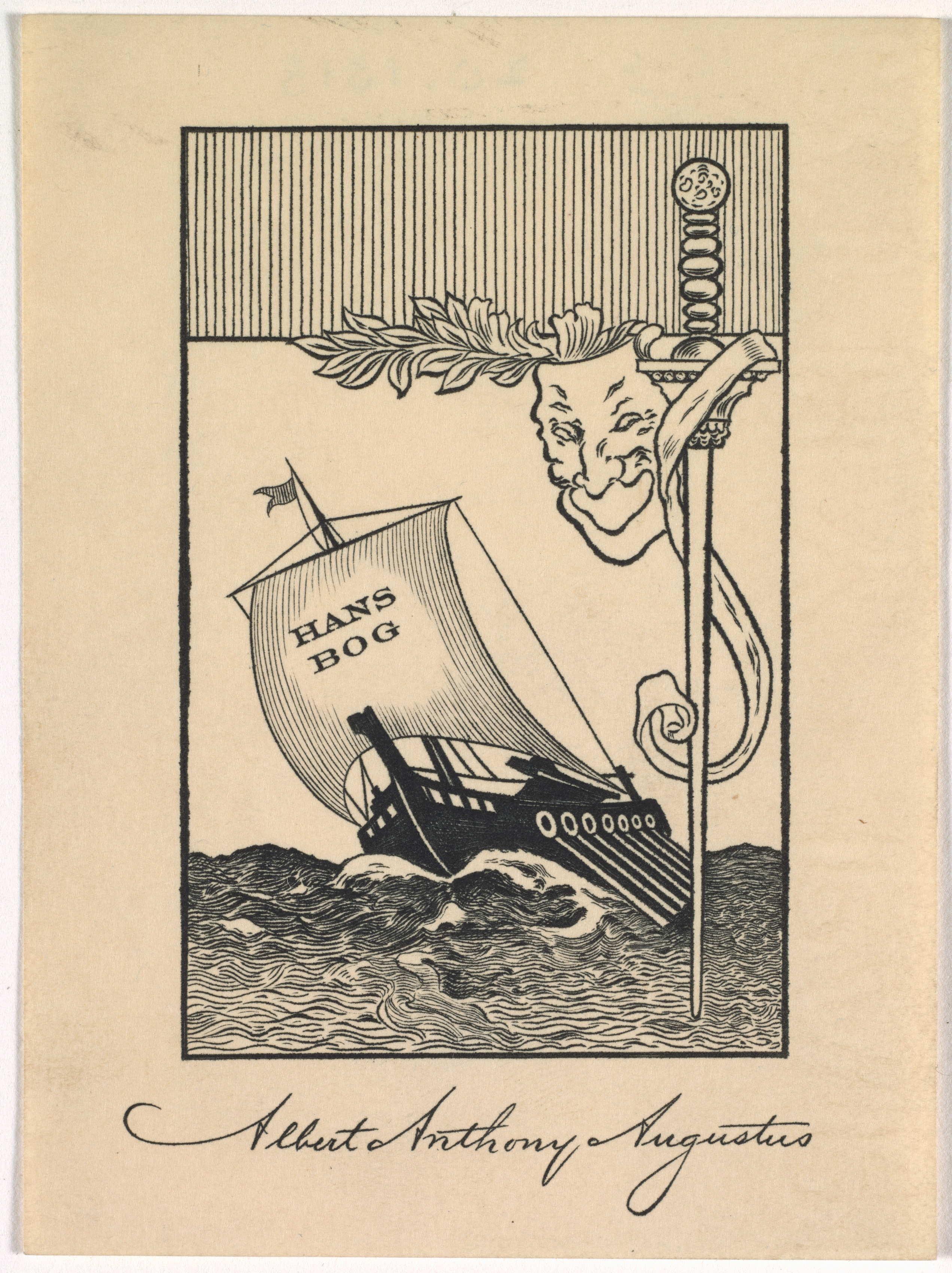 Unknown artist, Bookplate: Albert Anthony Augustus