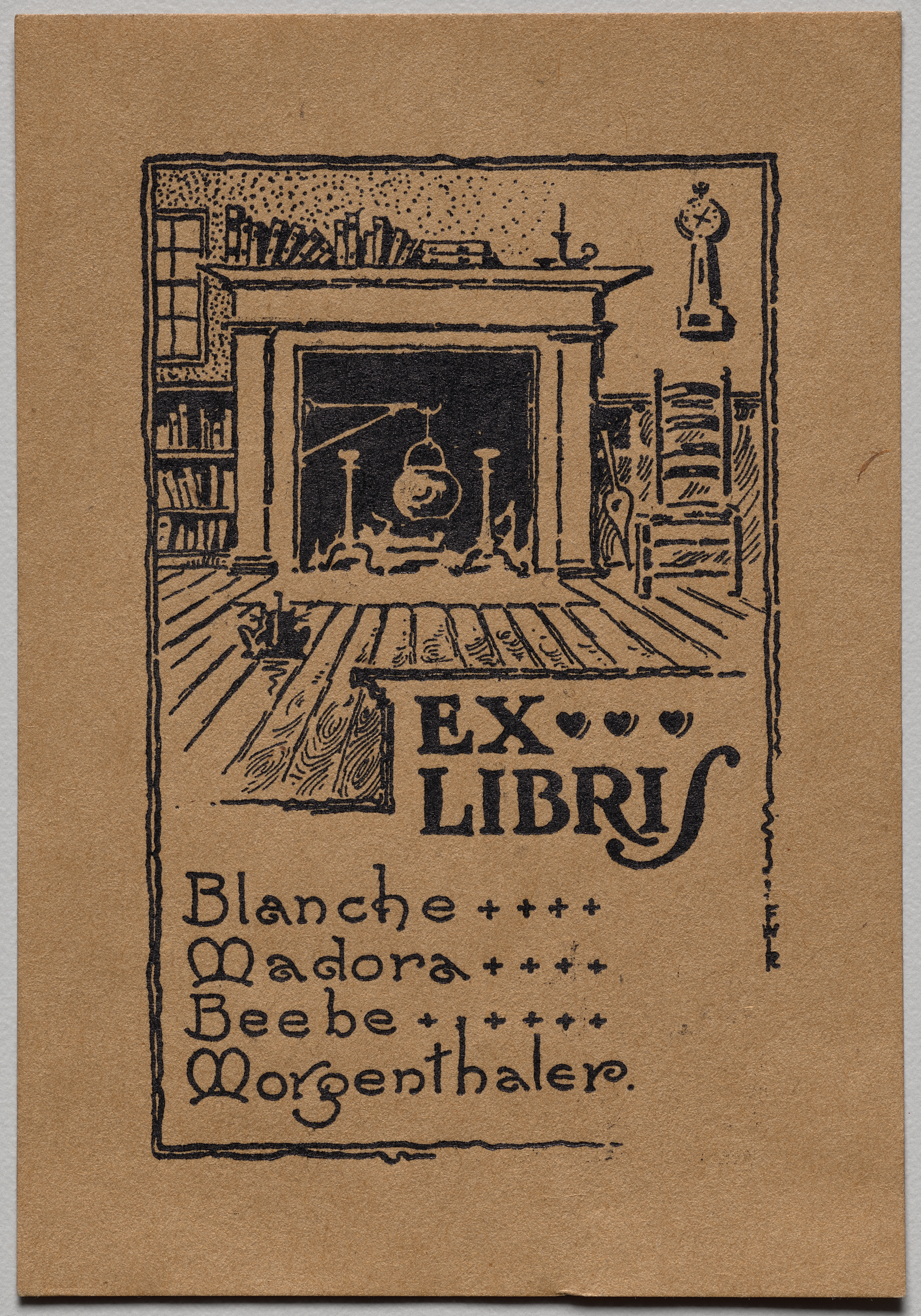 Unknown artist, Bookplate: Blanche Madora Beebe Morgenthaler