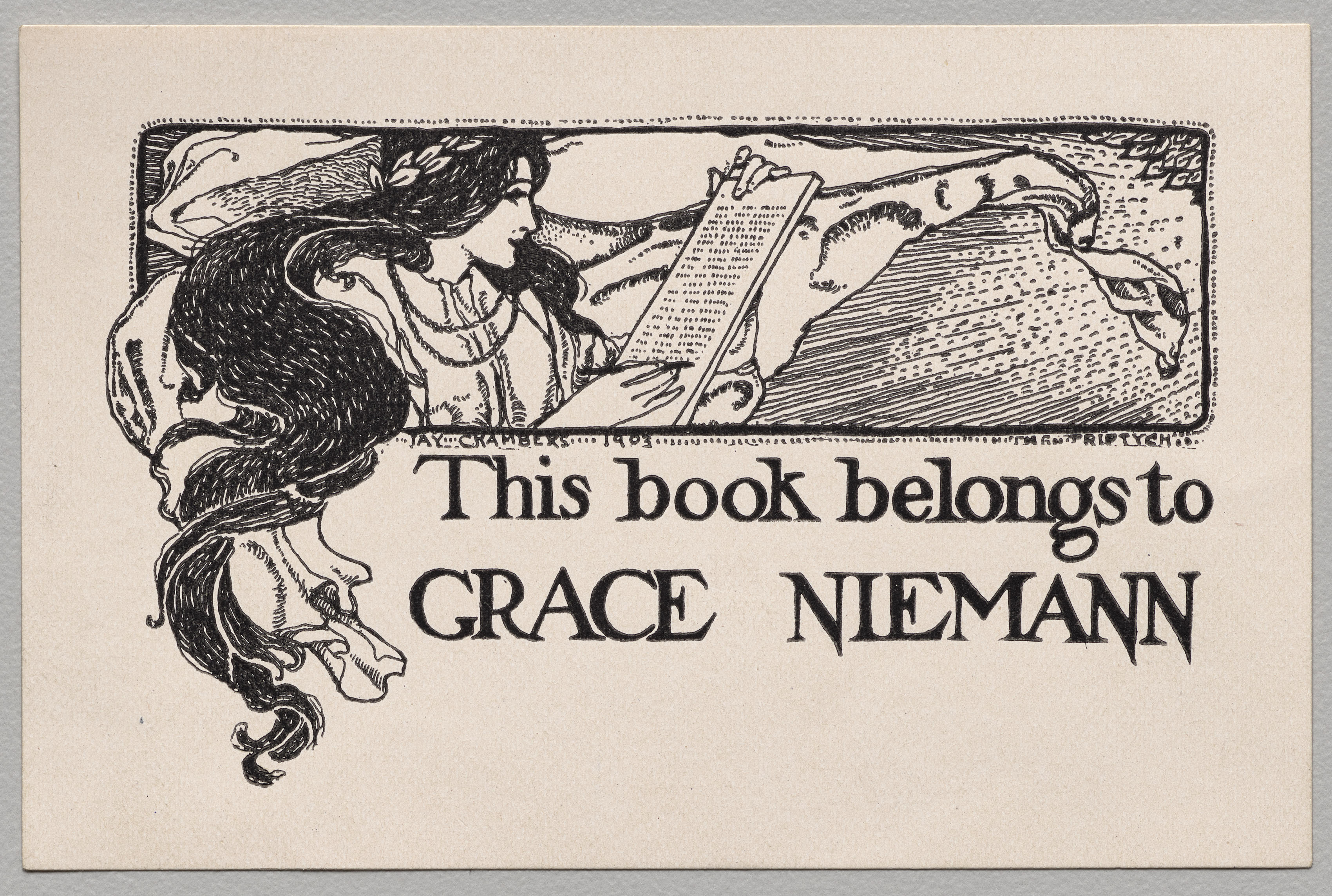 Unknown artist, Bookplate: Grace Niemann