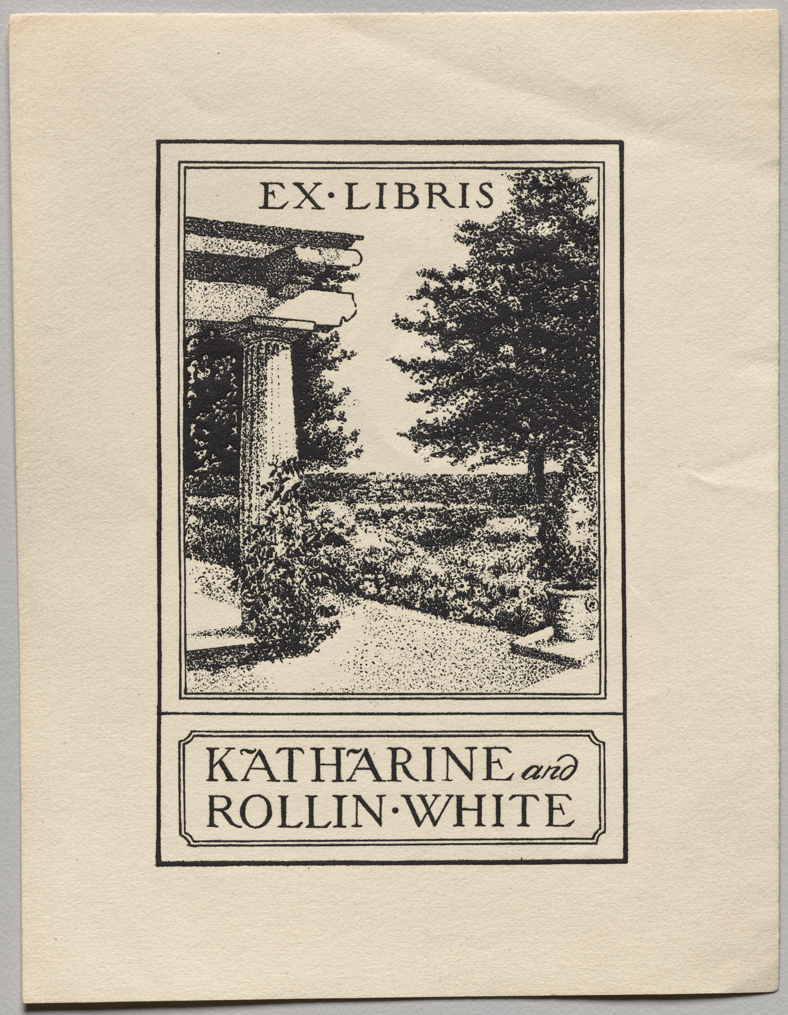Unknown artist, Bookplate: Katharine and Rollin White