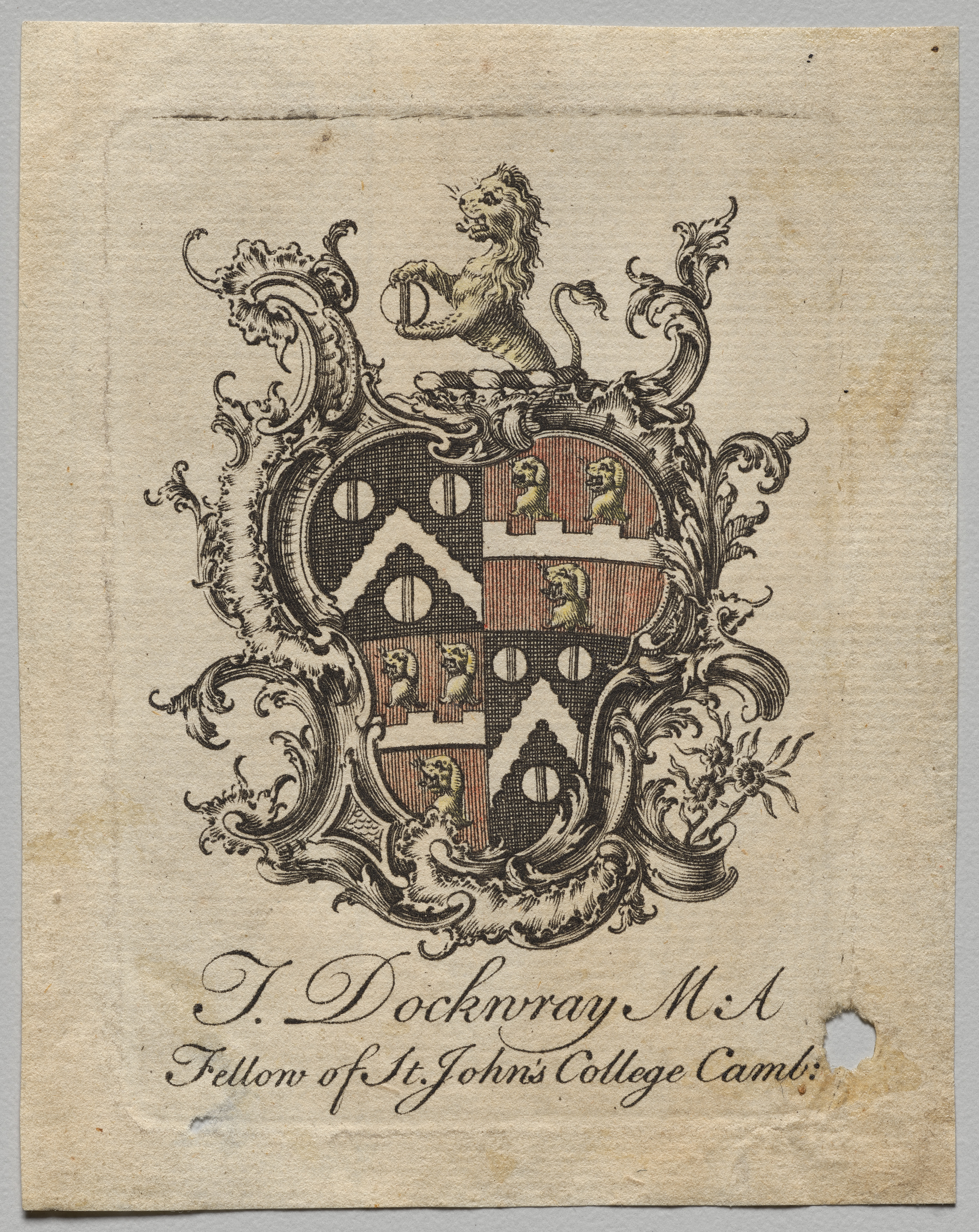 Unknown artist, Bookplate: T. Dockwray, M.A.
