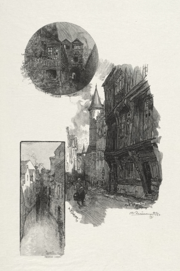 Rouen Illustré: Cour de L'Albane; Rue Saint Romain; L'aubette Rue Armand - Carrel