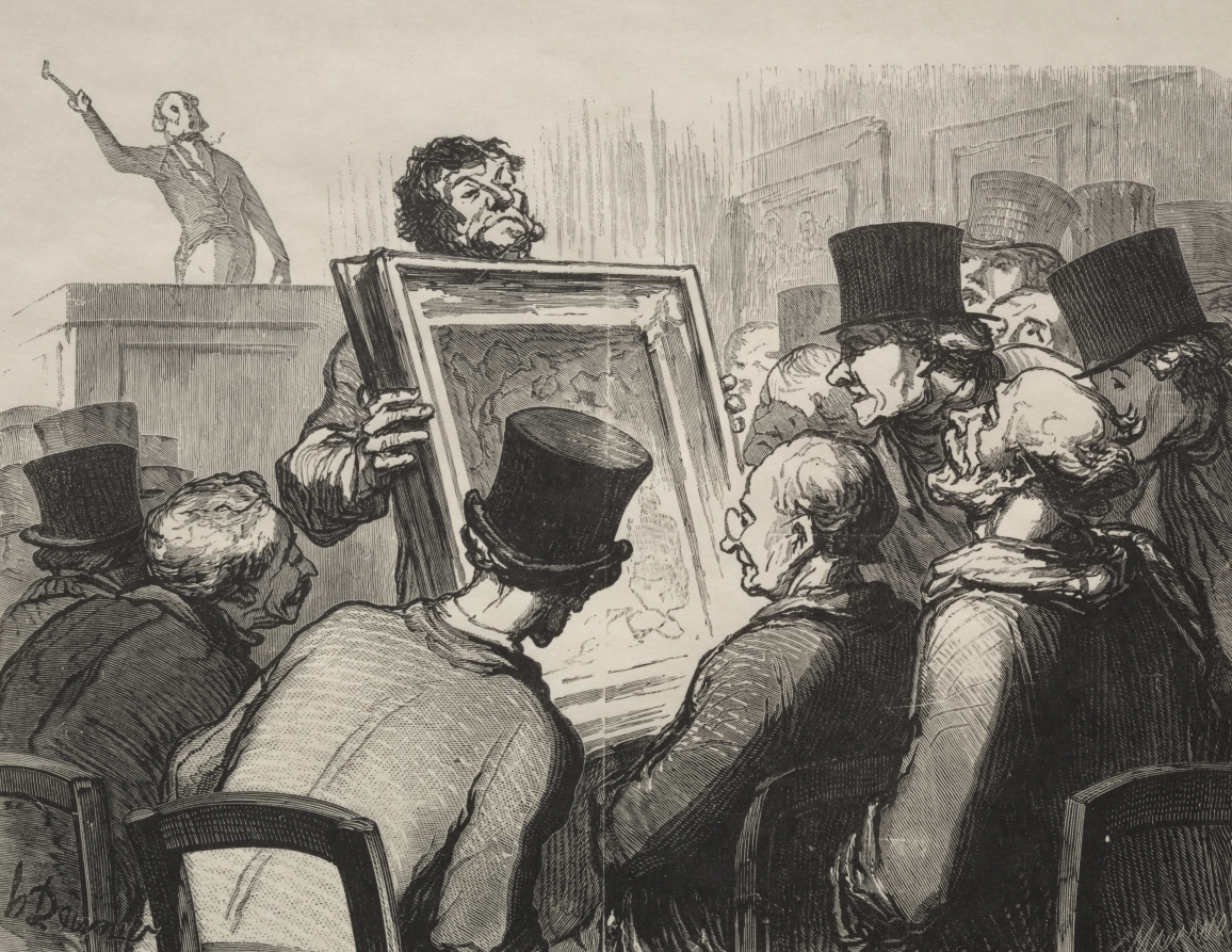 Painting Enthusiasts at Auction House Bouillon