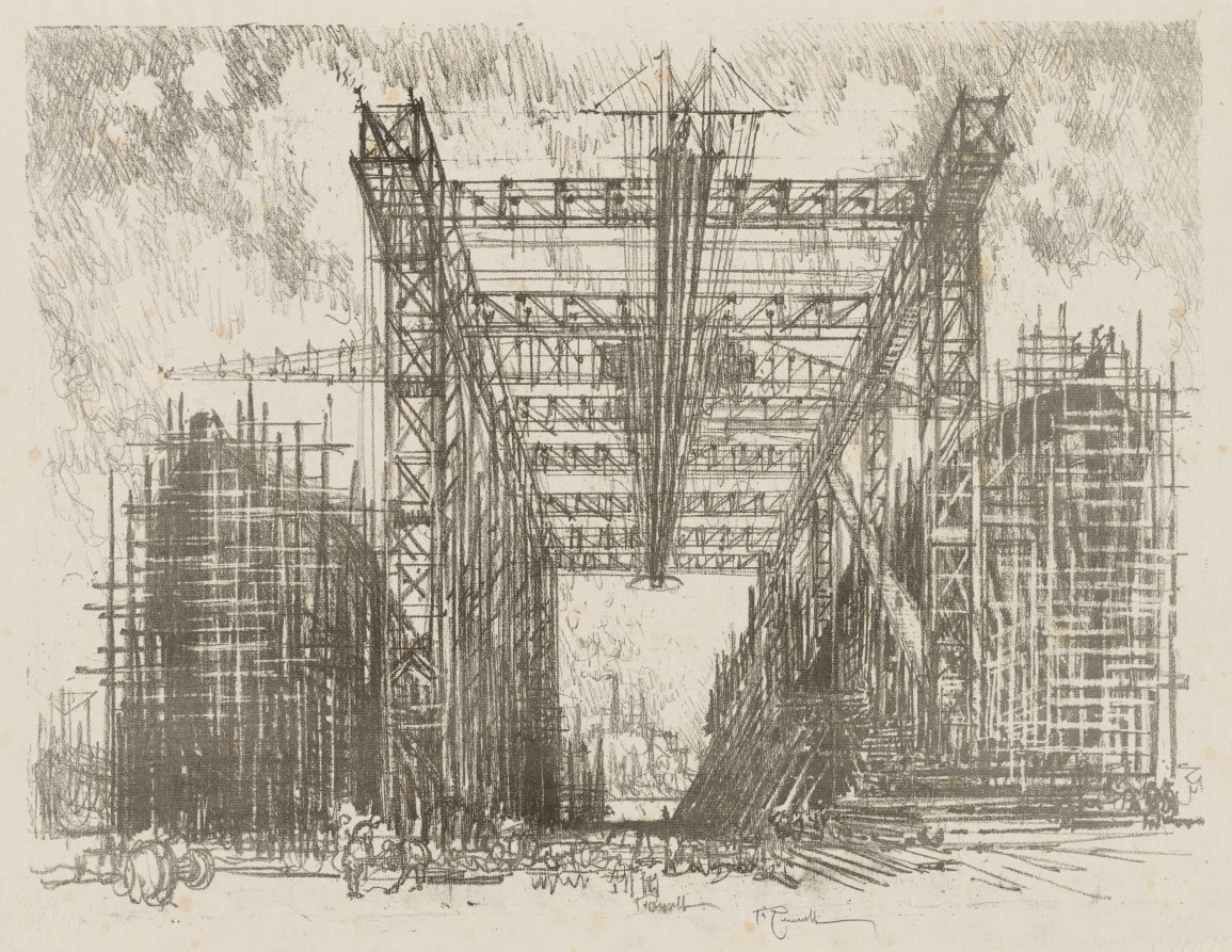 English War Work:  The Gantry (A Merchant Shipyard)