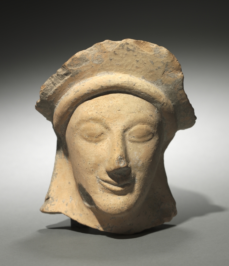 Woman's Head with Crown by Unknown Artist (-600), terracotta at Cleveland Museum of Art