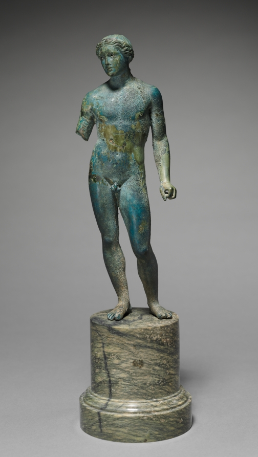 Athlete or Apollo by Unknown Artist (-100), bronze with silver inlays at Cleveland Museum of Art