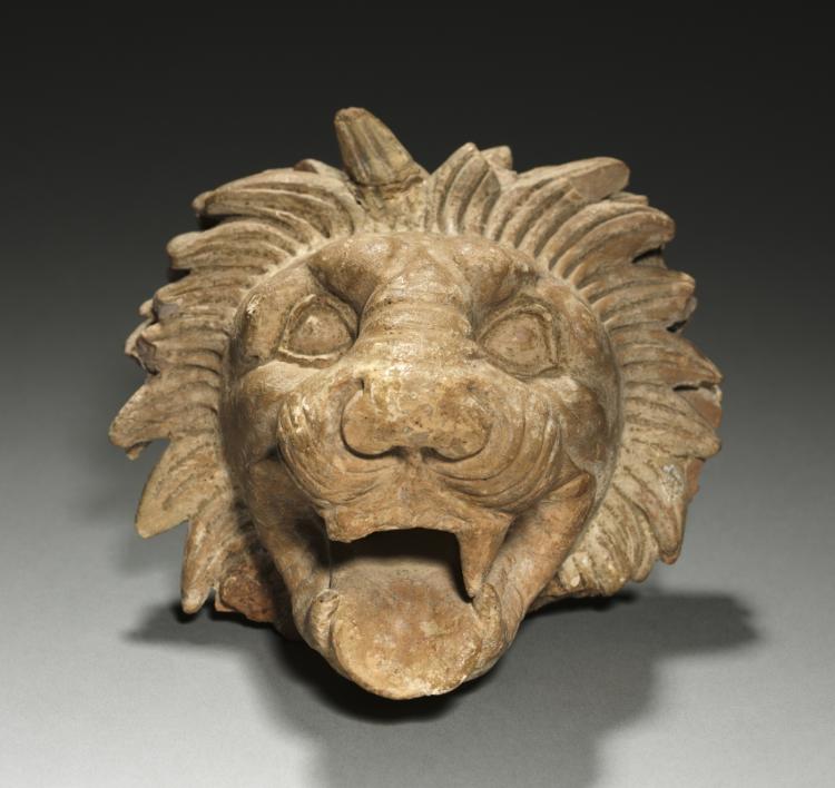 Lion's Head by Unknown Artist (-500), terracotta at Cleveland Museum of Art