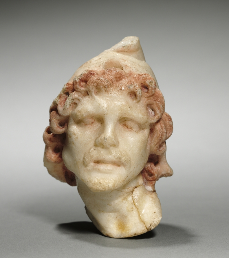 Head of a Foreign Warrior by Unknown Artist (-300), marble with traces of paint at Cleveland Museum of Art
