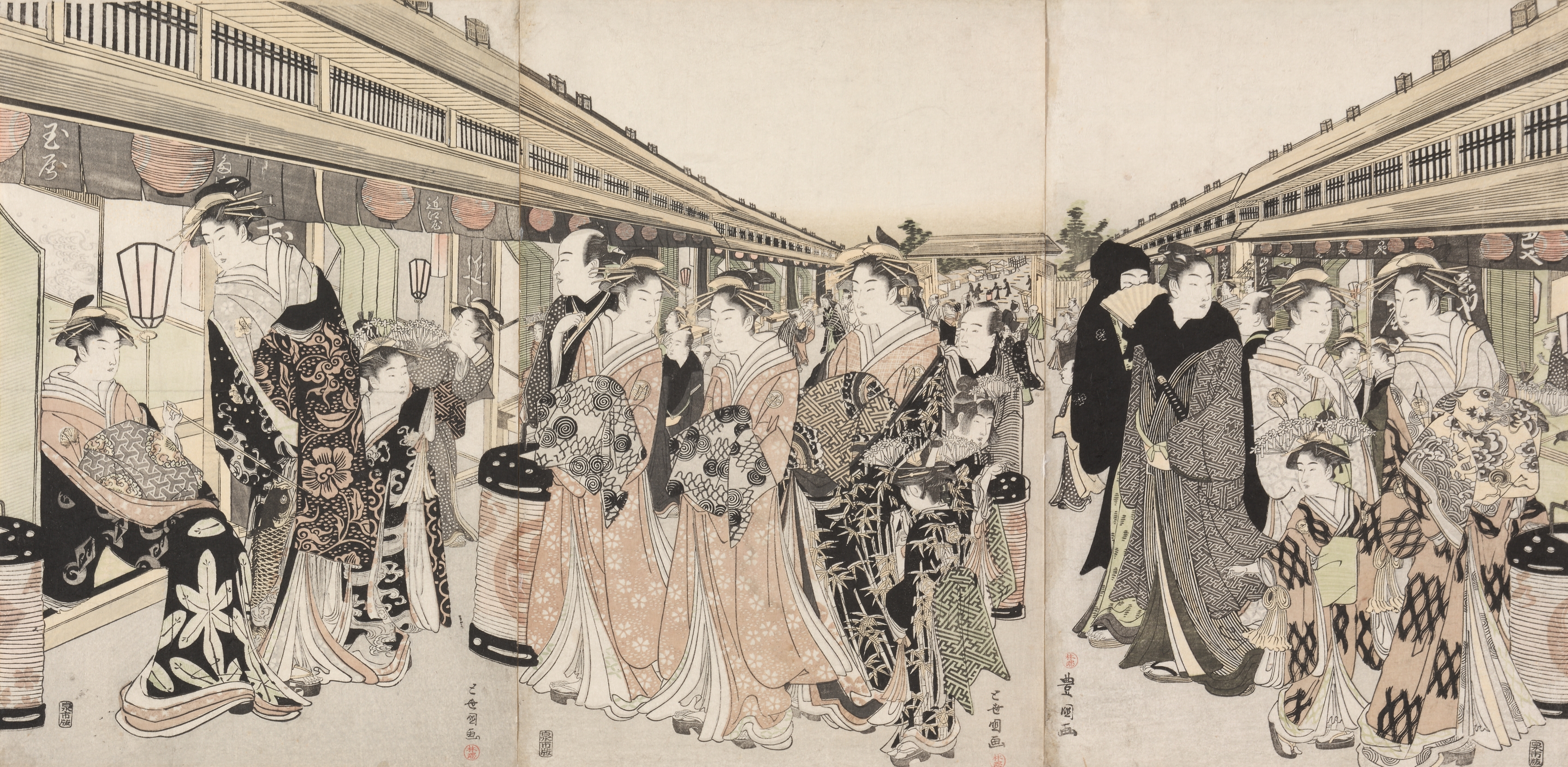 Courtesans Promenading on the Nakanochō | Cleveland Museum of Art