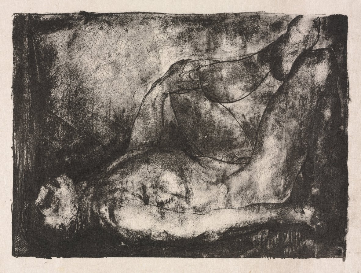 Man on his Back, Nude, Second State