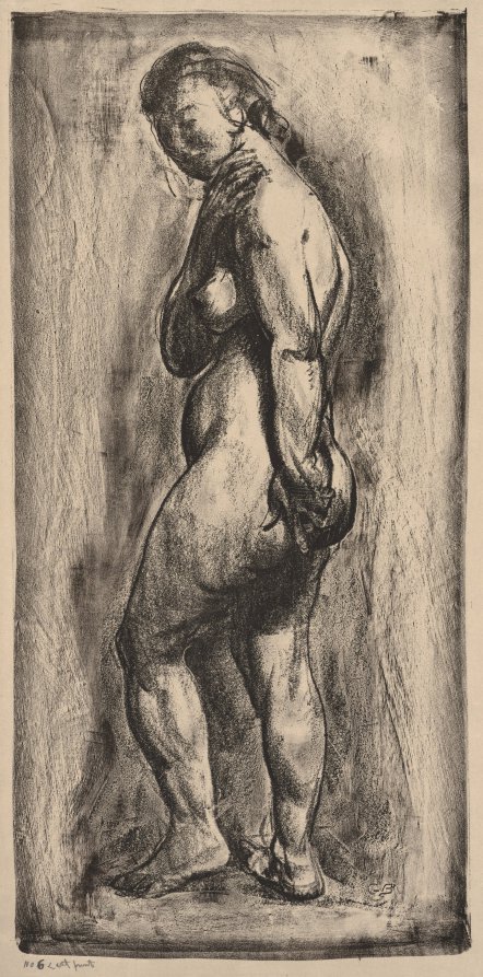 Nude Woman Standing, Side View