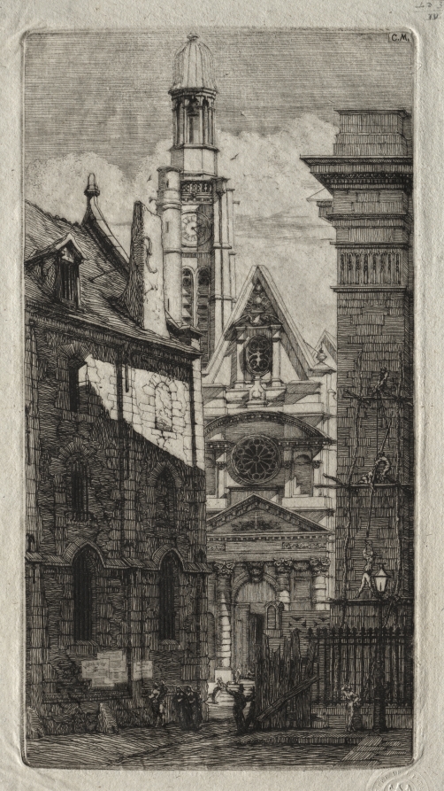 Etchings of Paris:  Church of St. Stephen of the Mount