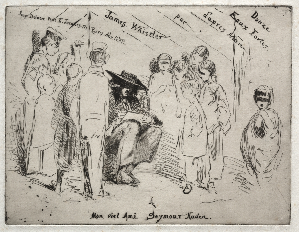 Twelve Etchings from Nature:  Title Page - Delauney Sketching