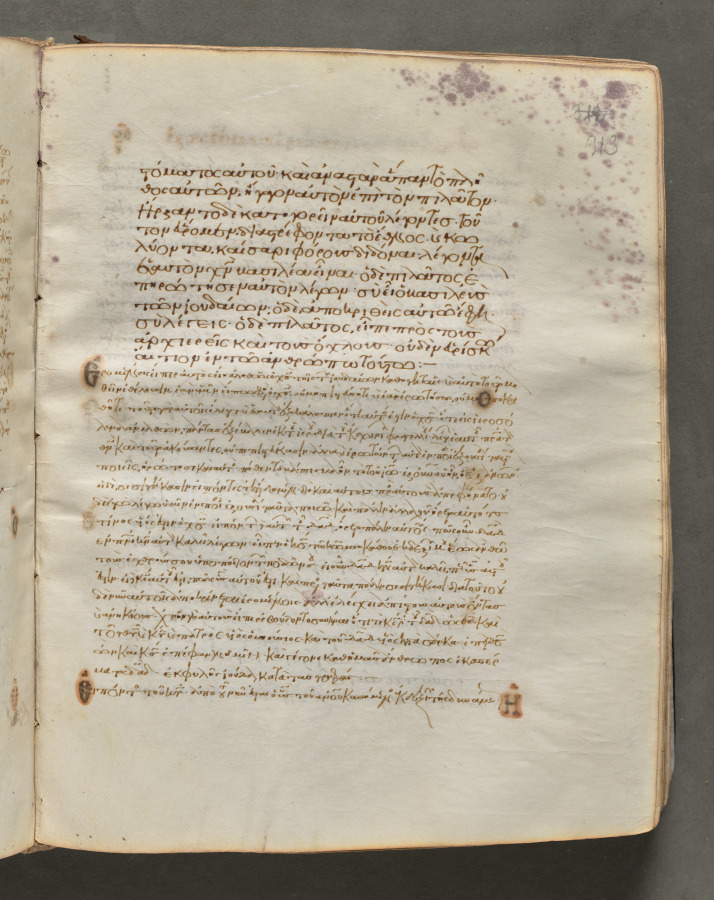 Text, folio 313 (recto), from a Gospel Book with Commentaries