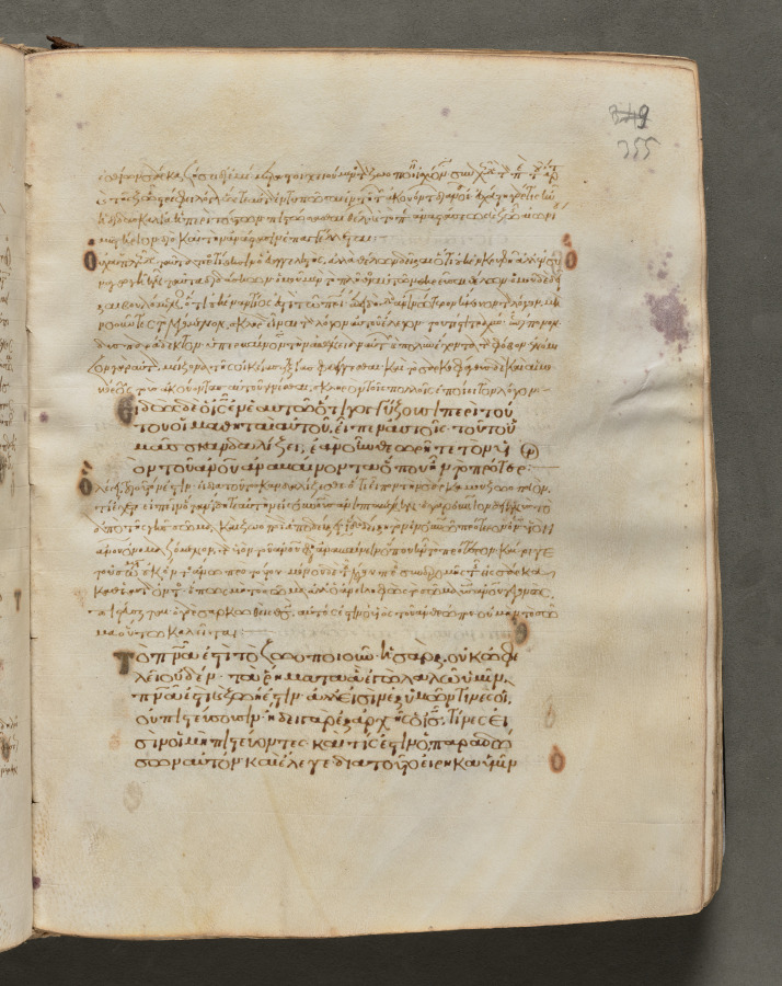 Text, folio 355 (recto), from a Gospel Book with Commentaries