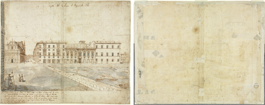 Eighteen Views of Rome: The Collegio di Propaganda Fide (recto); Sketches of Windows and Pilasters of the Attic Storey of the Collegio di Propaganda Fide (verso)