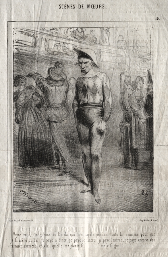 Scènes de moeurs:  Voyez vous, c'te queuse de Pamela qui me cajole pendant toute la semaine pour que je la mene au bal...