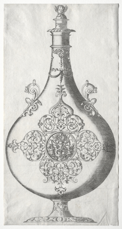 Pear-shaped Bottle with Trophy of Arms