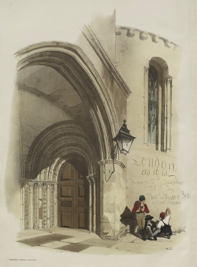 London As It Is:  Doorway, Temple Church