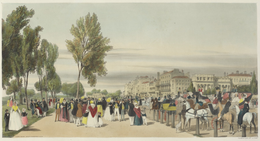 London As It Is:  Hyde Park, near Grosvenor Gate