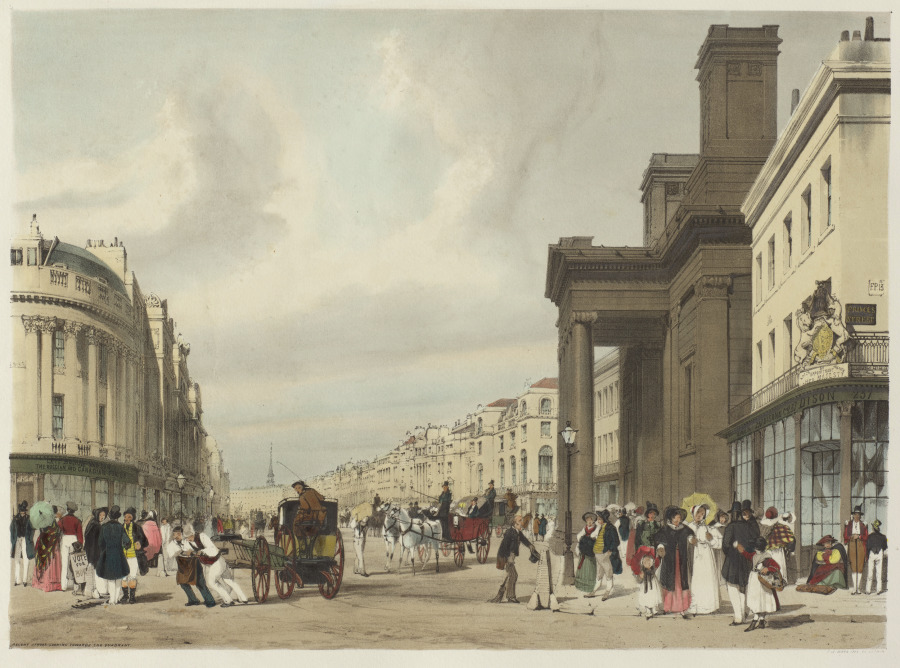 London As It Is:  Regent Street, looking towards the Quadrant
