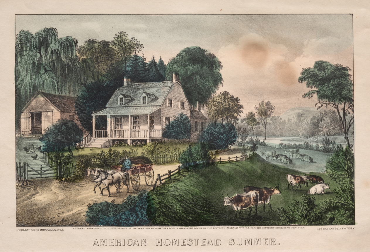 American Homestead, Summer - James Merritt Ives (American, 1824-1895 ...