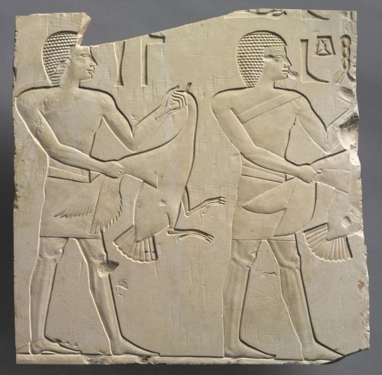 Prophet and Lector-Priest with Offerings of Live Geese by Unknown Artist (-667), limestone at Cleveland Museum of Art