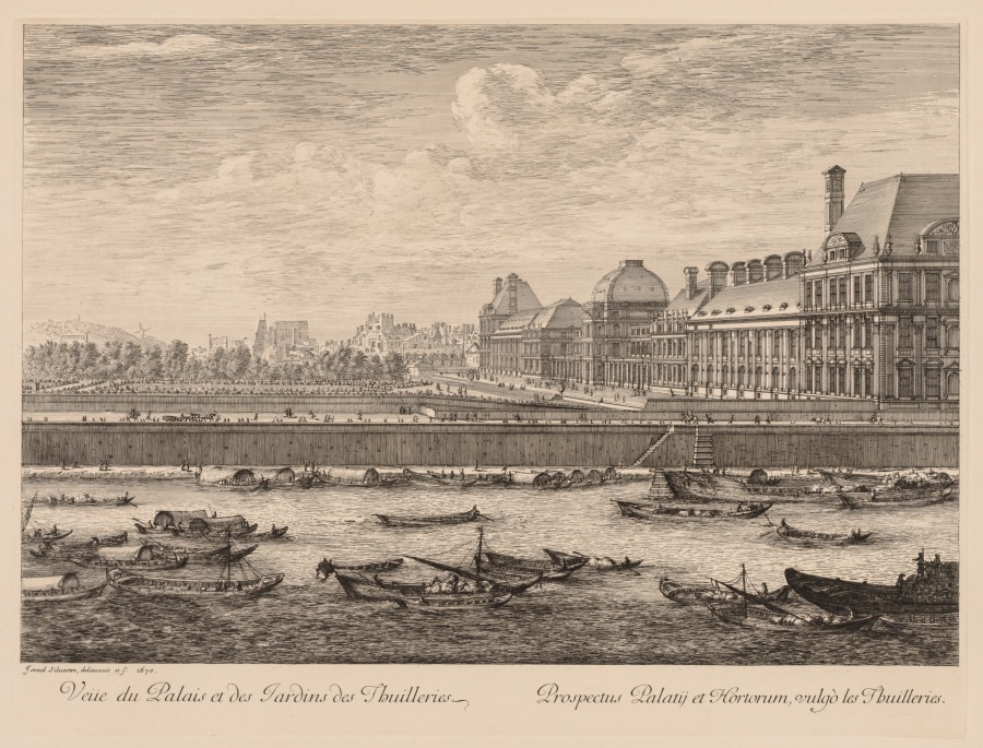 Vue du palais et des jardins des Tuileries, du côté du quai