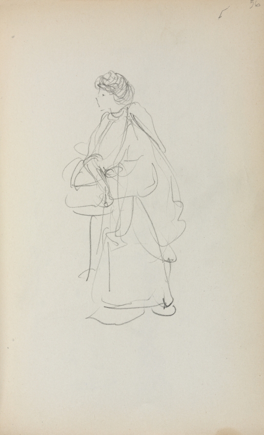 Italian Sketchbook: Standing Woman Holding a Satchel (page 56)