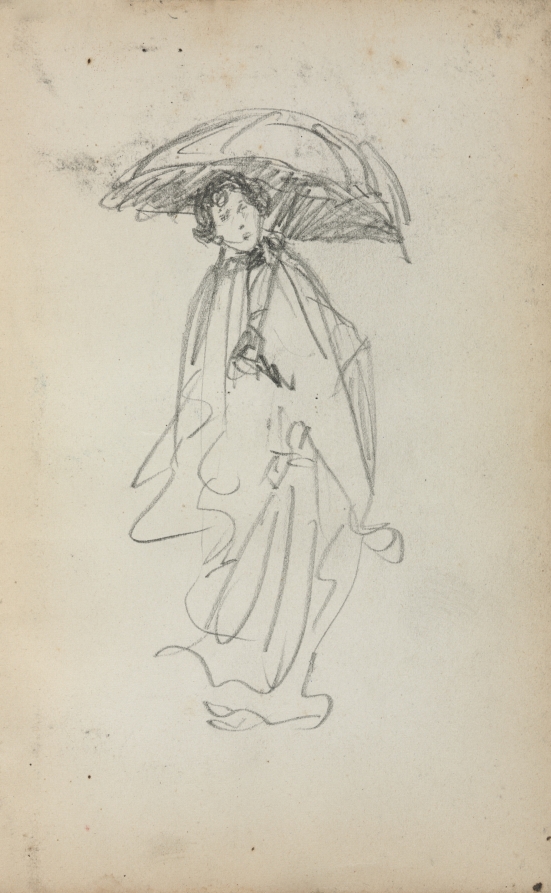 Italian Sketchbook: Standing Woman with Parasol (page 259)