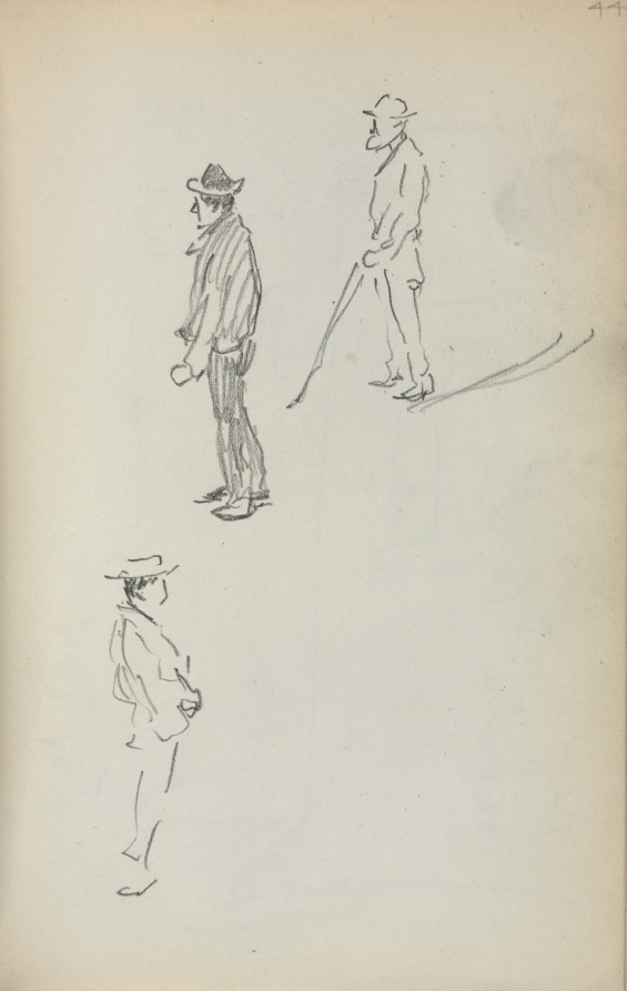 Italian Sketchbook: Three Standing Men (page 44)