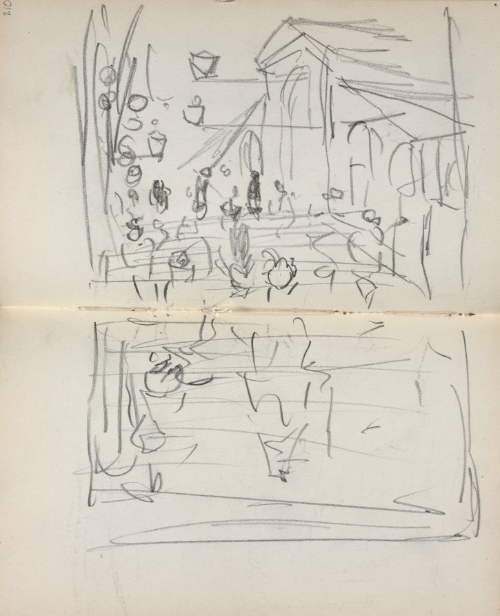 Italian Sketchbook: Bridge with Figures (page 209 & 210)