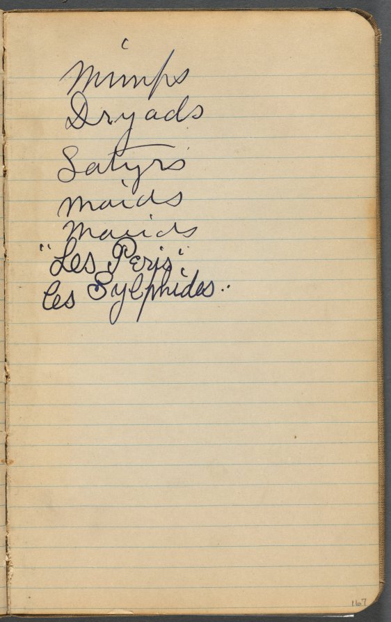 Sketchbook, page 167: Notes 