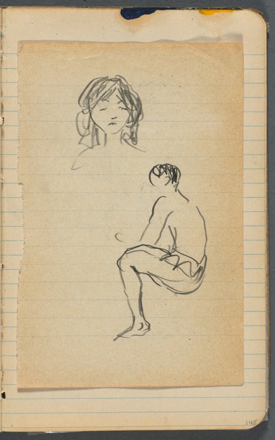 Sketchbook, loose shet between pgs. 144 & 145