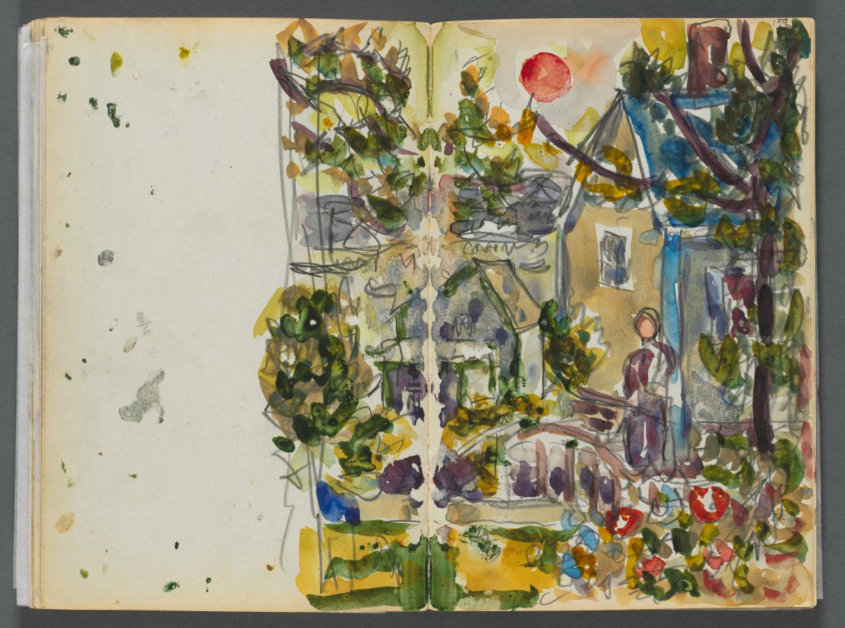 Sketchbook- The Granite Shore Hotel, Rockport, page 158 & 159: House and Garden 