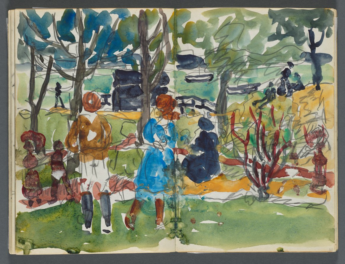 Sketchbook, The Dells, N° 127, page 110 & 111: Figures in a Landscape  