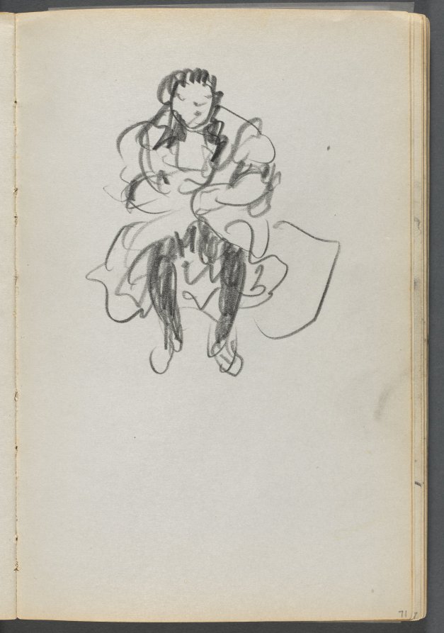 Sketchbook, The Dells, N° 127, page 071: Seated Figure 