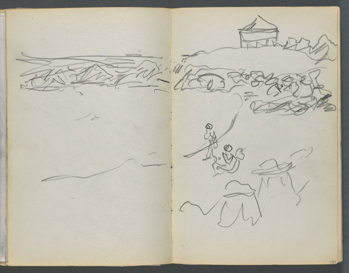 Sketchbook, The Dells, N° 127, page 130 & 131: Coastal View