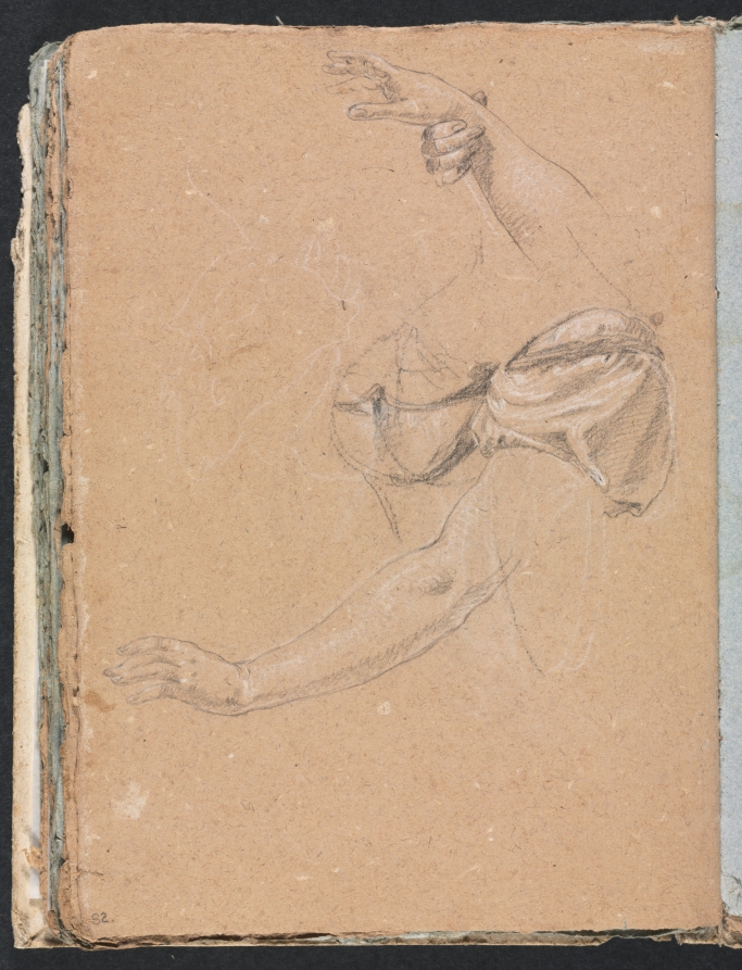 Verona Sketchbook: Female arms and hands with drapery (page 82)