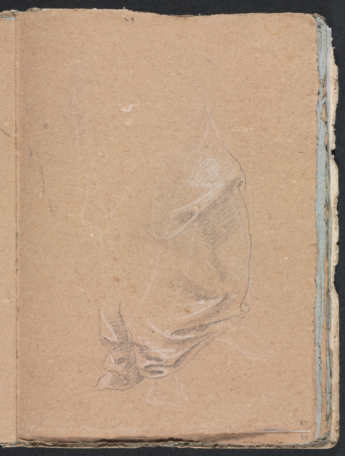 Verona Sketchbook: Drapery study (page 57)