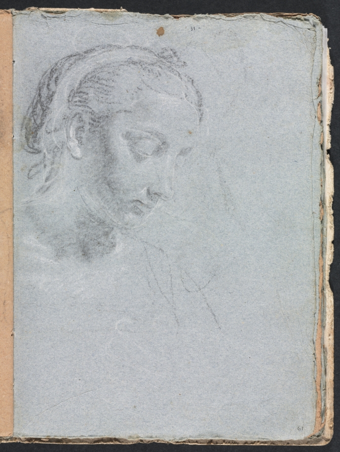 Verona Sketchbook: Head and shoulders of a woman (page 61)