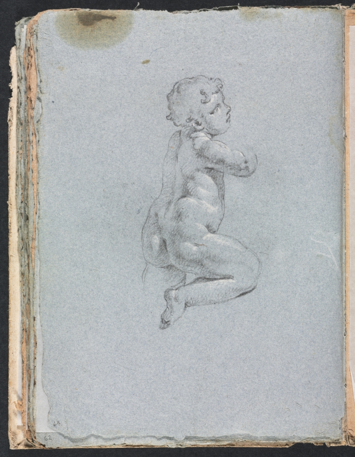 Verona Sketchbook: Putto in profile (page 64)