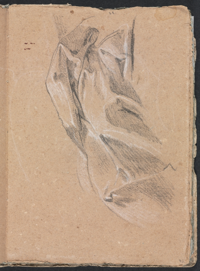 Verona Sketchbook: Drapery study (page 43)