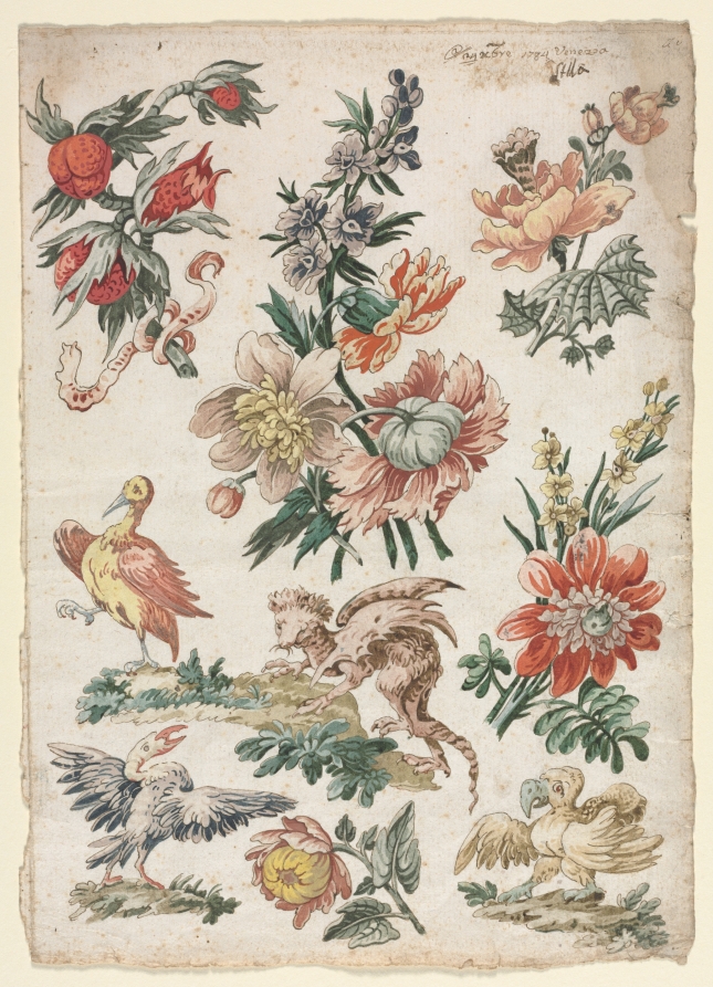 Floral Designs with Birds and Griffon
